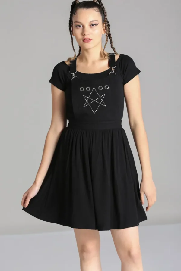 Hell Bunny Dresses | Dresses With Pockets>Destroya Pinafore Dress Black