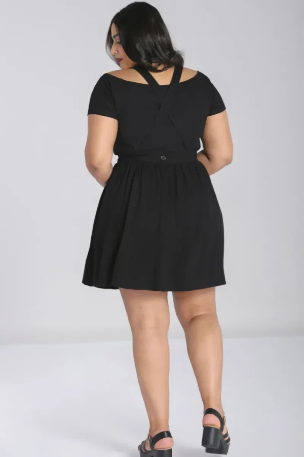 Hell Bunny Dresses | Dresses With Pockets>Destroya Pinafore Dress Black