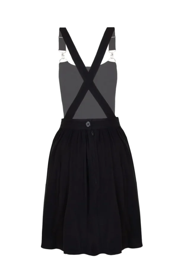 Hell Bunny Dresses | Dresses With Pockets>Destroya Pinafore Dress Black