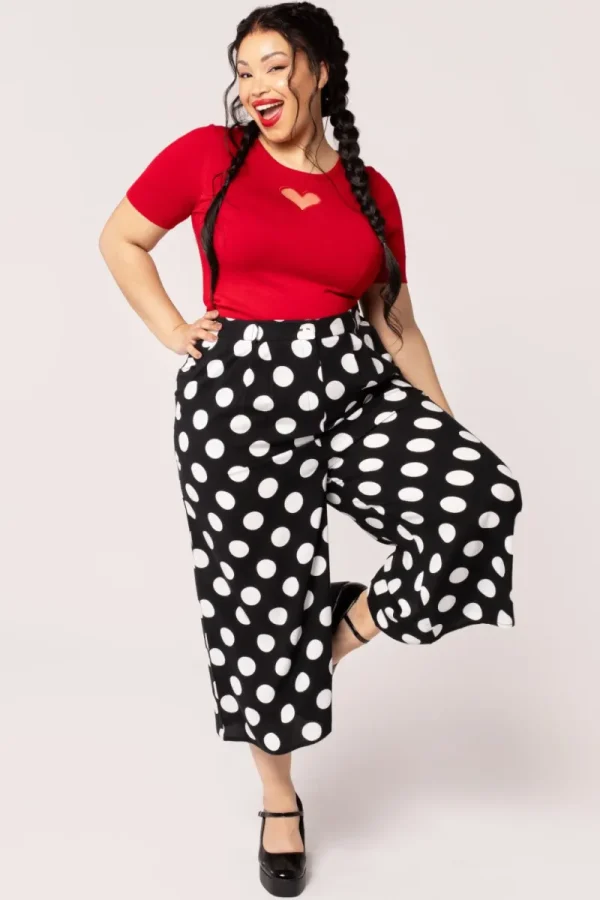 Hell Bunny Trousers & Shorts>Dolores Trousers Black