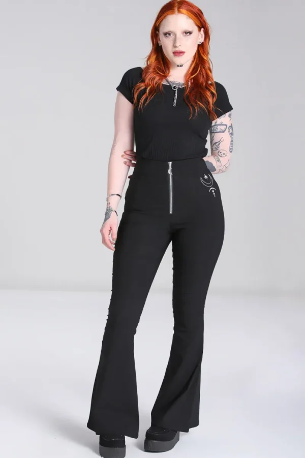 Hell Bunny Trousers & Shorts | Trousers & Shorts>Eclipse Trousers Black