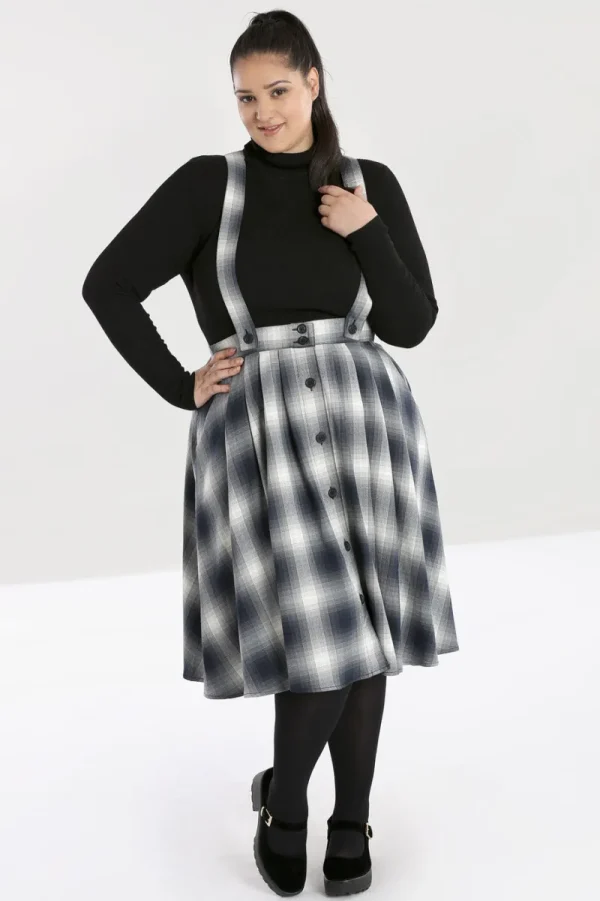 Hell Bunny Skirts | Skirts>Eddystone Pinafore Skirt Grey