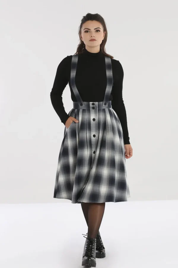 Hell Bunny Skirts | Skirts>Eddystone Pinafore Skirt Grey