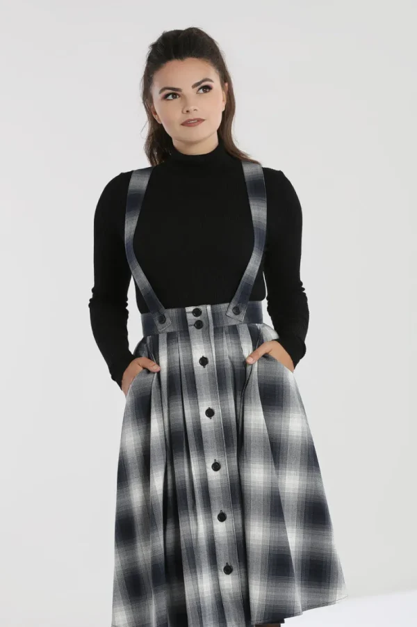 Hell Bunny Skirts | Skirts>Eddystone Pinafore Skirt Grey