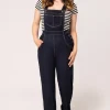 Hell Bunny Trousers & Shorts | Trousers & Shorts>Elly May Denim Dungarees Navy