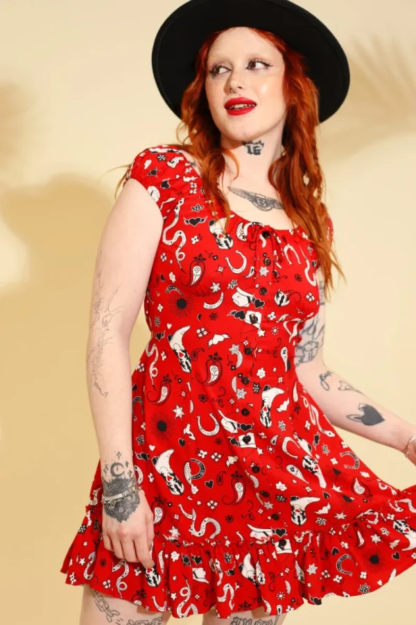 Hell Bunny Dresses | Dresses>Emmylou Mini Dress Red