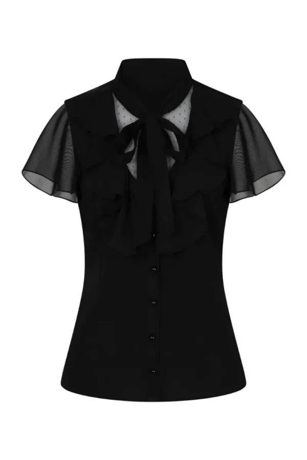 Hell Bunny Tops | Blouses>Evanora Blouse Black