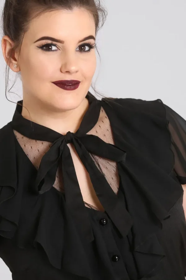 Hell Bunny Tops | Blouses>Evanora Blouse Black