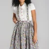 Hell Bunny Skirts>Fruitylou Pinafore Skirt Black/White