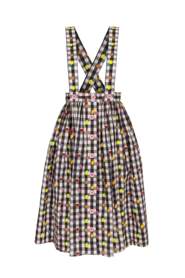 Hell Bunny Skirts>Fruitylou Pinafore Skirt Black/White