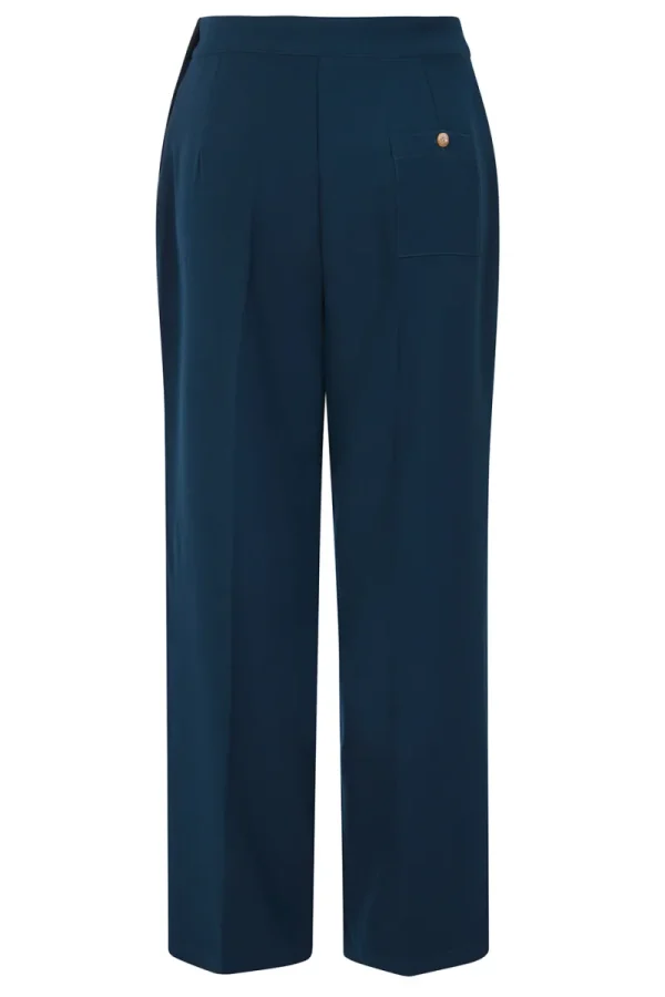 Hell Bunny Trousers & Shorts>Ginger Swing Trousers Blue