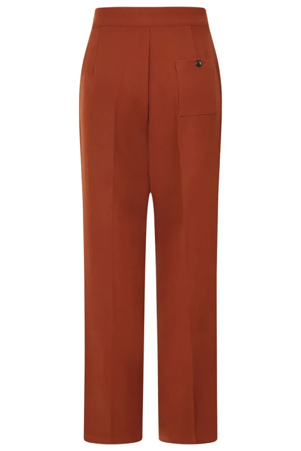 Hell Bunny Trousers & Shorts>Ginger Swing Trousers Brown