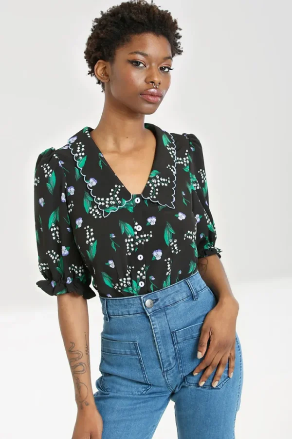 Hell Bunny Tops | Blouses>Good Luck Blouse Black