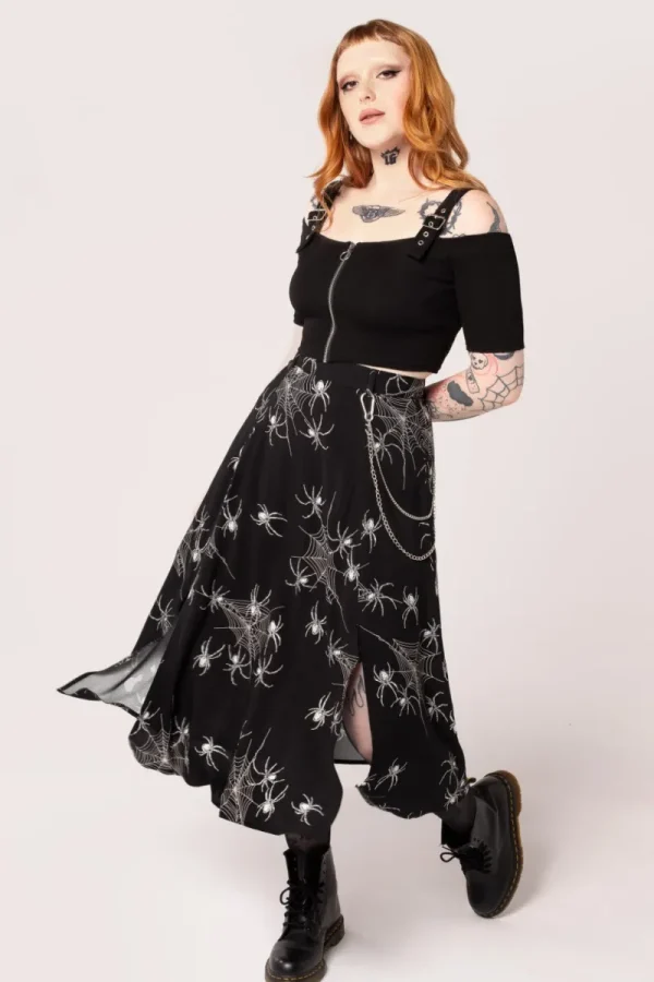 Hell Bunny Skirts | Skirts>Grungy Spider Skirt Black