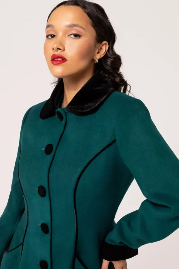 Hell Bunny Coats & Jackets | Coats & Jackets>Harper Coat Green