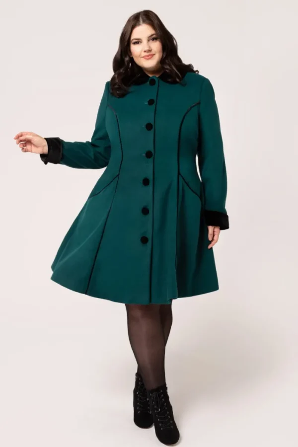 Hell Bunny Coats & Jackets | Coats & Jackets>Harper Coat Green