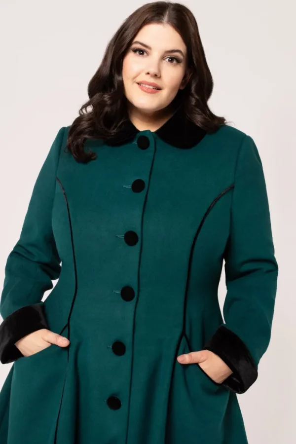 Hell Bunny Coats & Jackets | Coats & Jackets>Harper Coat Green