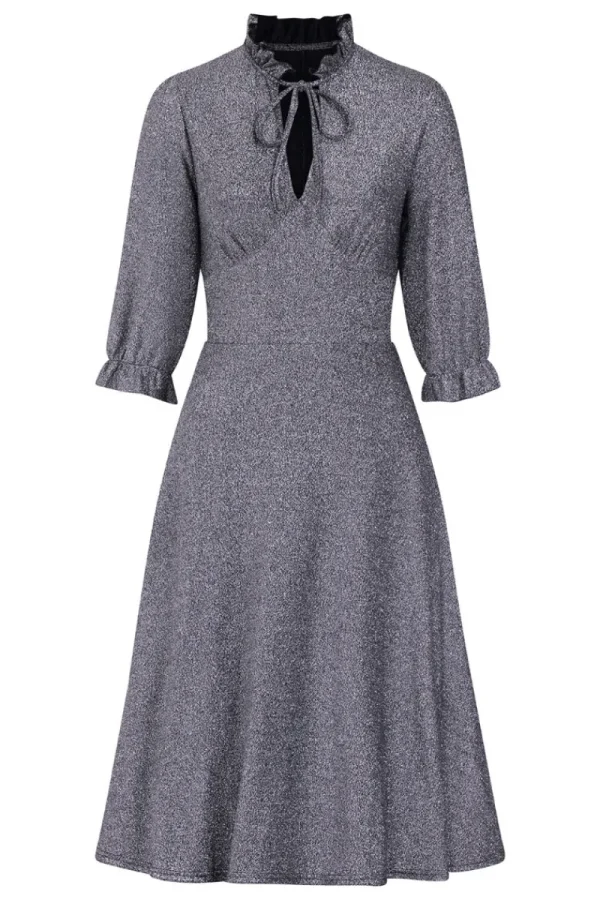 Hell Bunny Dresses | Dresses>Haze Mid Dress Silver