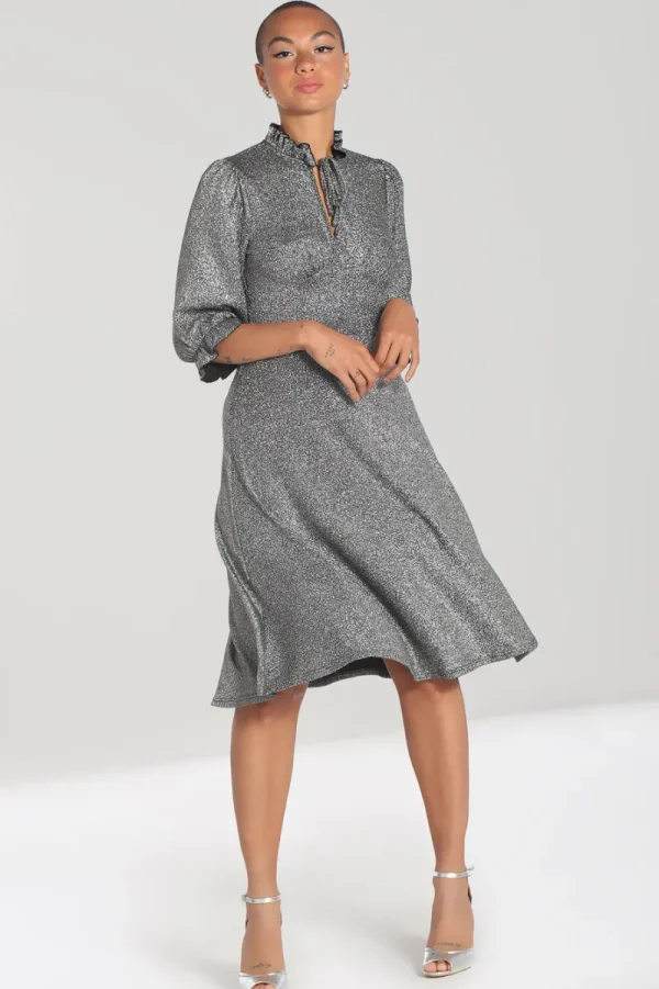 Hell Bunny Dresses | Dresses>Haze Mid Dress Silver