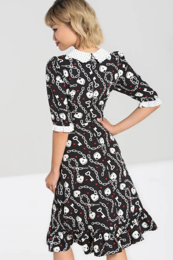 Hell Bunny Dresses | Dresses>Heart Lock Mid Dress Black