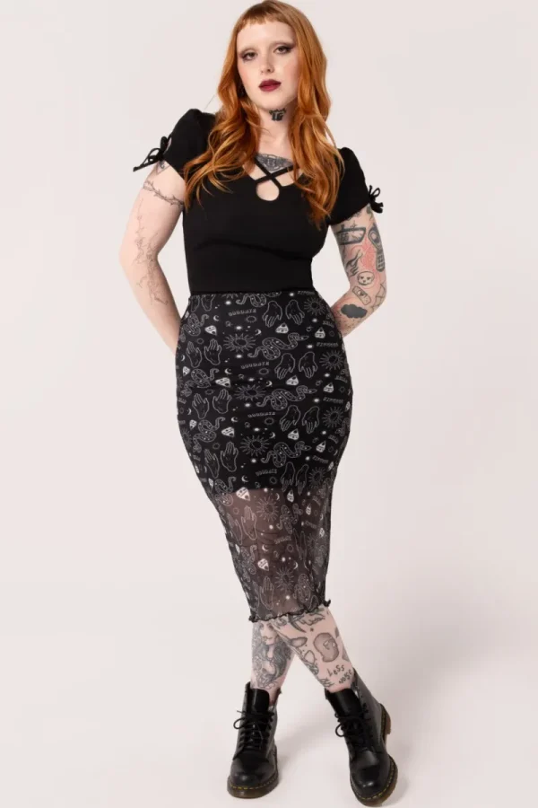 Hell Bunny Skirts | Skirts>Hello Goodbye Mesh Skirt Black