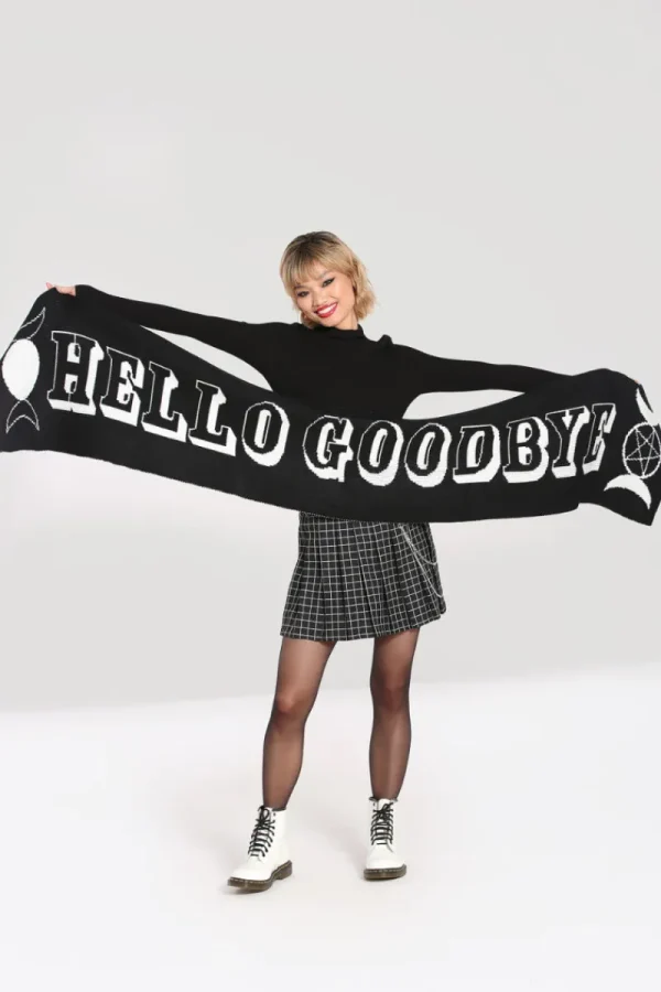 Hell Bunny Accessories>Hello Goodbye Scarf Black/White