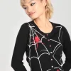 Hell Bunny Knitwear | Knitwear>In A Web Cardigan Black