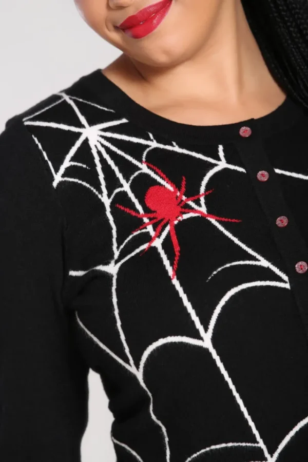 Hell Bunny Knitwear | Knitwear>In A Web Cardigan Black