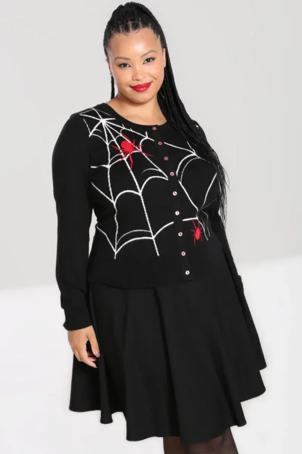 Hell Bunny Knitwear | Knitwear>In A Web Cardigan Black