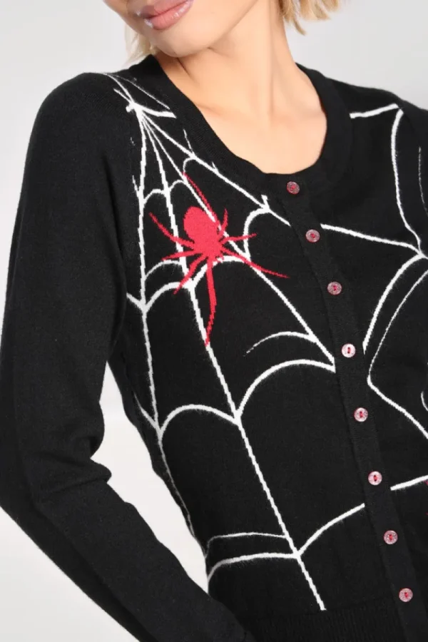 Hell Bunny Knitwear | Knitwear>In A Web Cardigan Black