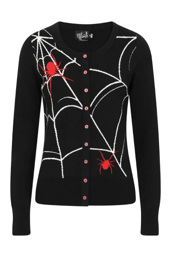 Hell Bunny Knitwear | Knitwear>In A Web Cardigan Black