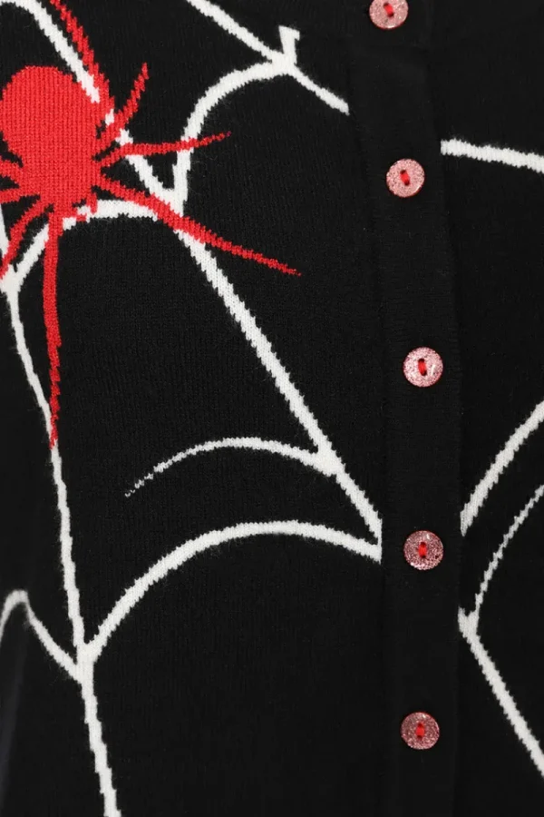 Hell Bunny Knitwear | Knitwear>In A Web Cardigan Black