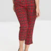 Hell Bunny Trousers & Shorts>Irvine Cigarette Trousers Red