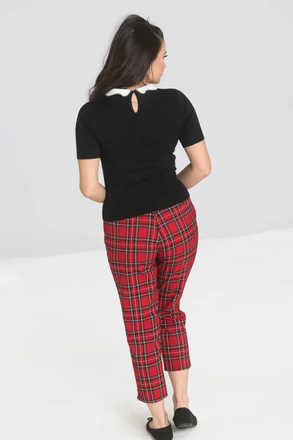 Hell Bunny Trousers & Shorts>Irvine Cigarette Trousers Red