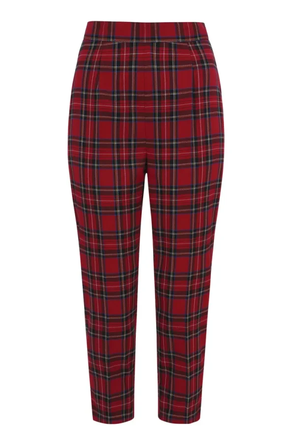 Hell Bunny Trousers & Shorts>Irvine Cigarette Trousers Red