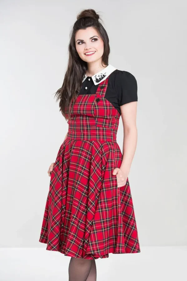 Hell Bunny Dresses | Dresses With Pockets>Irvine Pinafore Dress Red