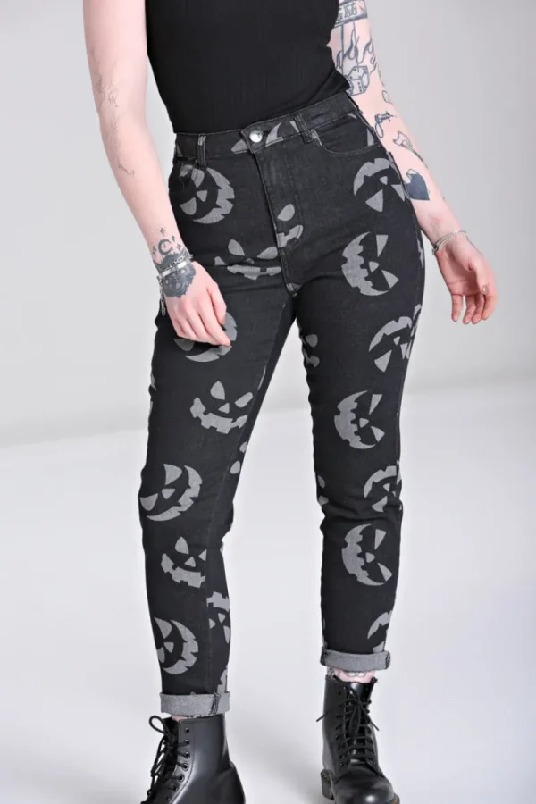 Hell Bunny Trousers & Shorts | Trousers & Shorts>Jack-O-Lantern Jeans Black