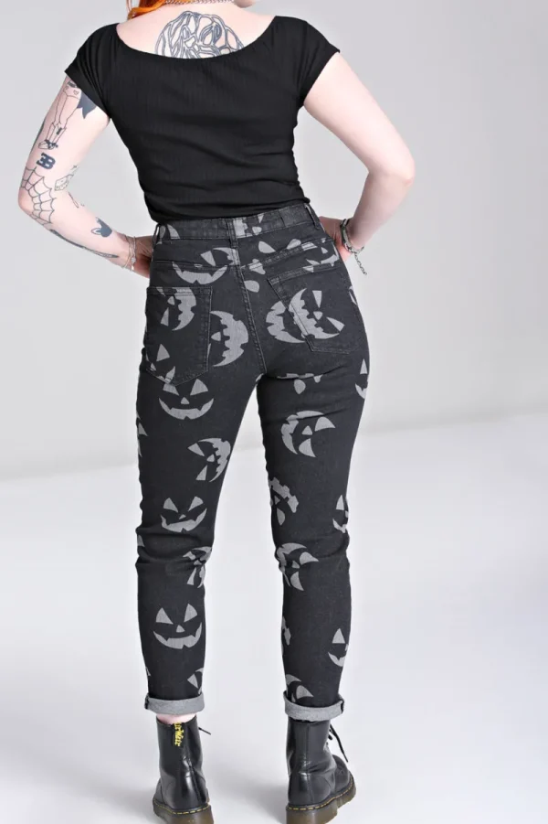 Hell Bunny Trousers & Shorts | Trousers & Shorts>Jack-O-Lantern Jeans Black