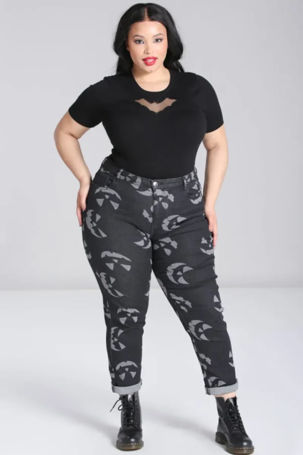 Hell Bunny Trousers & Shorts | Trousers & Shorts>Jack-O-Lantern Jeans Black