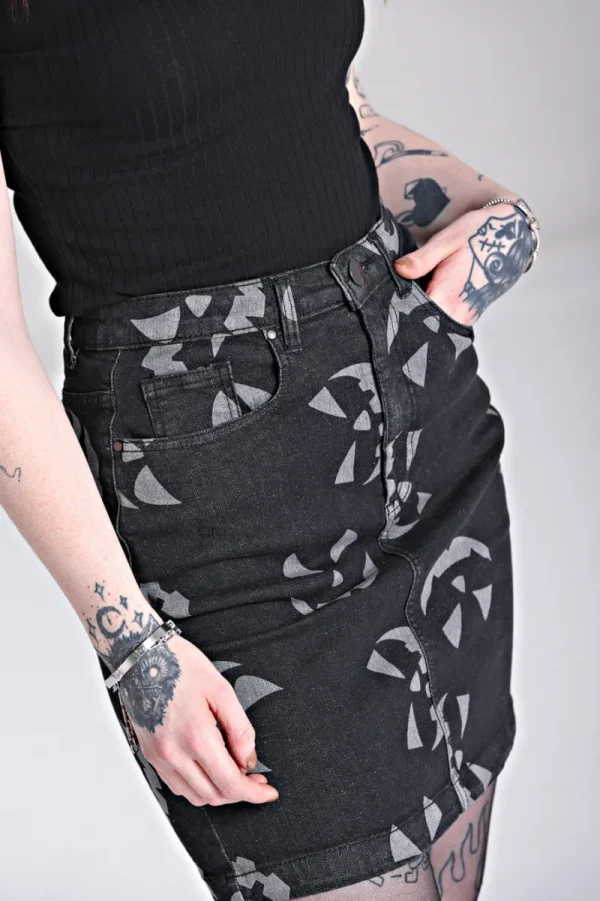 Hell Bunny Skirts | Denim>Jack-O-Lantern Skirt Black