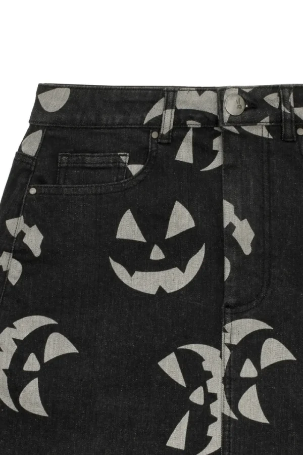 Hell Bunny Skirts | Denim>Jack-O-Lantern Skirt Black