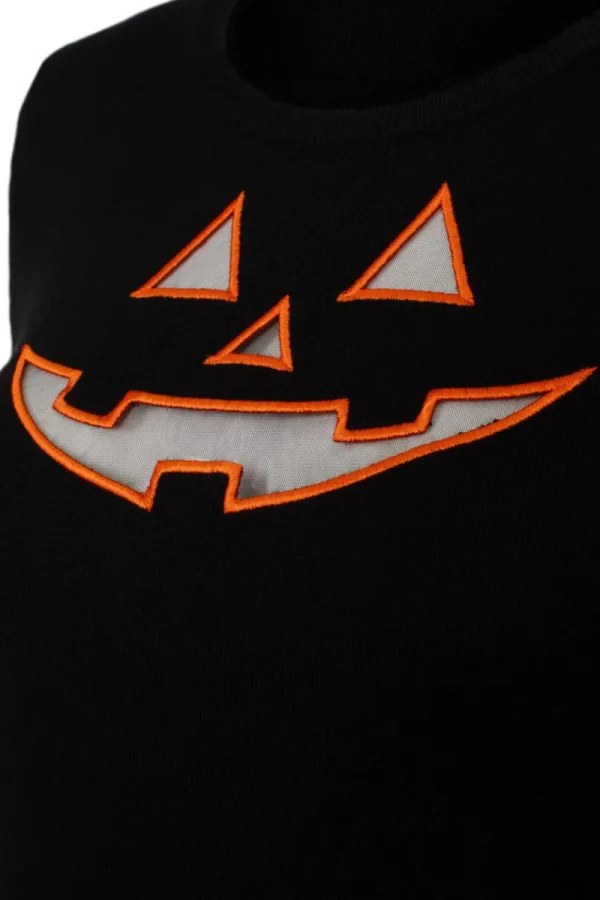 Hell Bunny Tops | Knitwear>Jack-O-Lantern Top Black/Orange