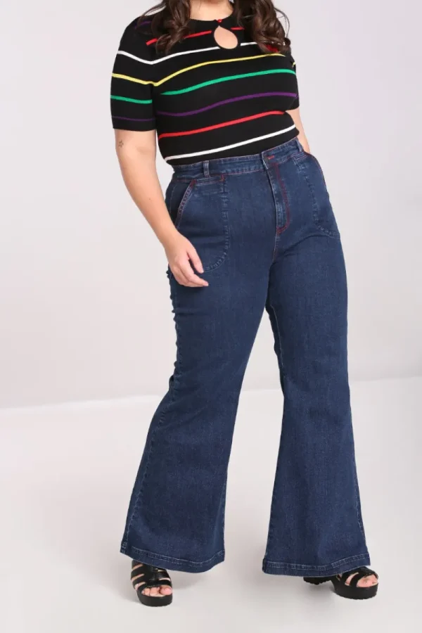 Hell Bunny Trousers & Shorts | Trousers & Shorts>Jaclyn Jeans Blue