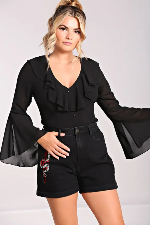 Hell Bunny Tops | Blouses>Jamie Blouse Black