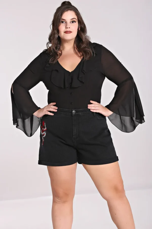 Hell Bunny Tops | Blouses>Jamie Blouse Black