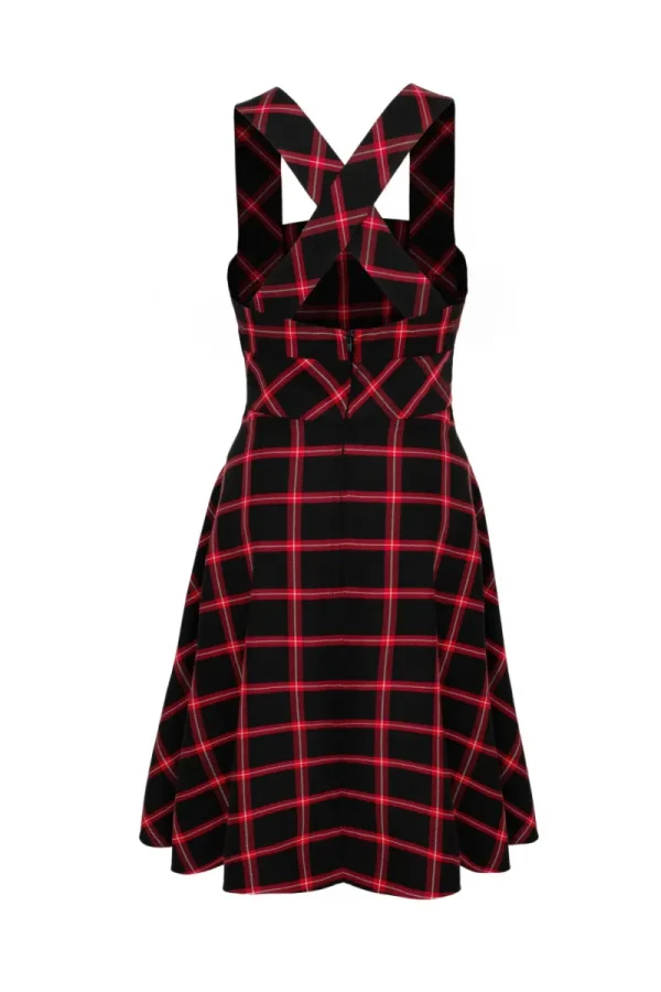 Hell Bunny Dresses | Vintage Dresses>Janine Pinafore Dress Black/Red