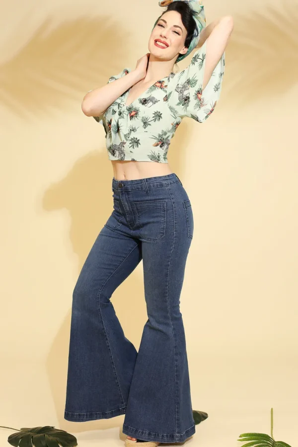 Hell Bunny Trousers & Shorts | Trousers & Shorts>Janis Jeans Blue