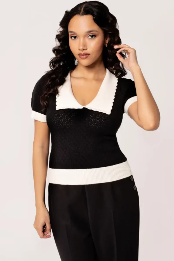 Hell Bunny Knitwear | Tops>Joanie Top Black