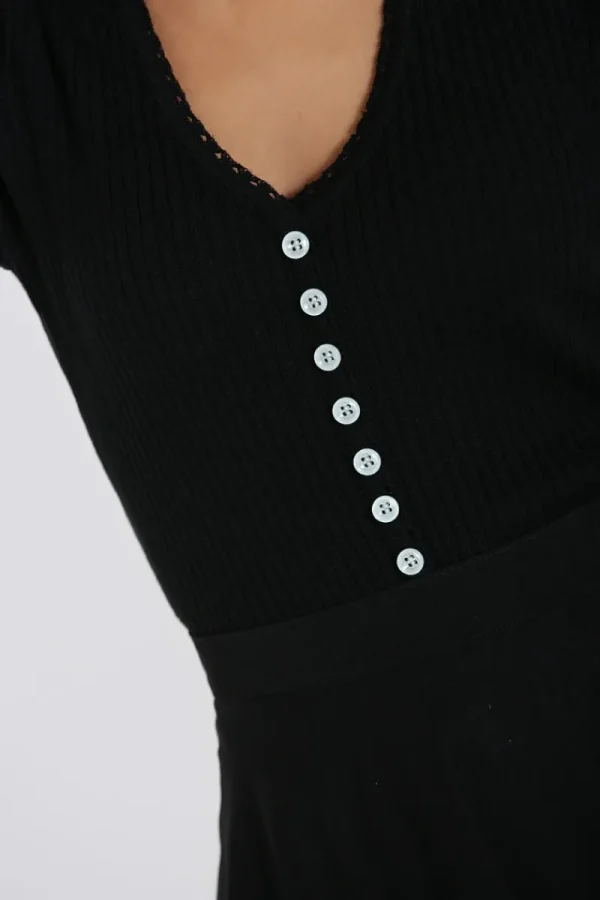 Hell Bunny Tops | Knitwear>Josie Top Black