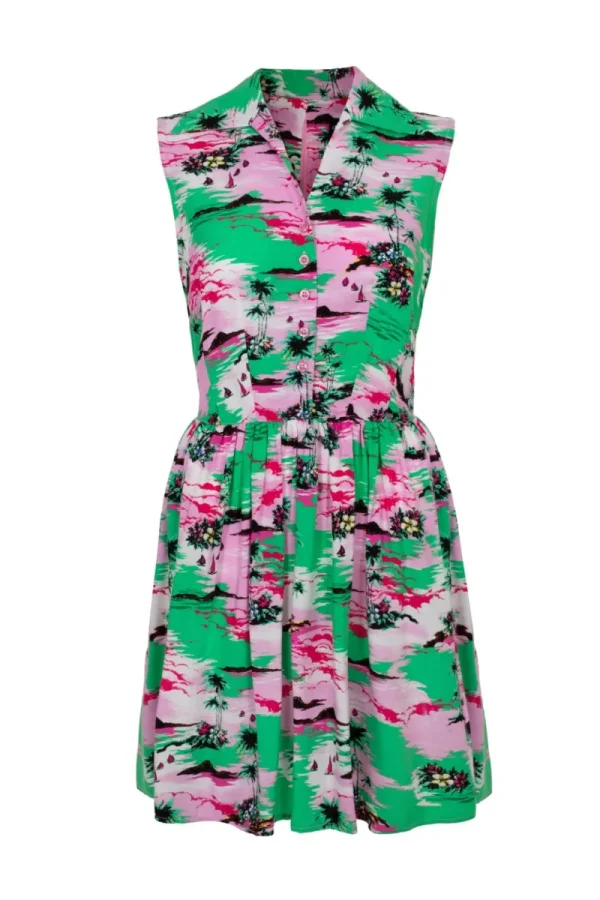 Hell Bunny Dresses>Kai Mini Dress Green